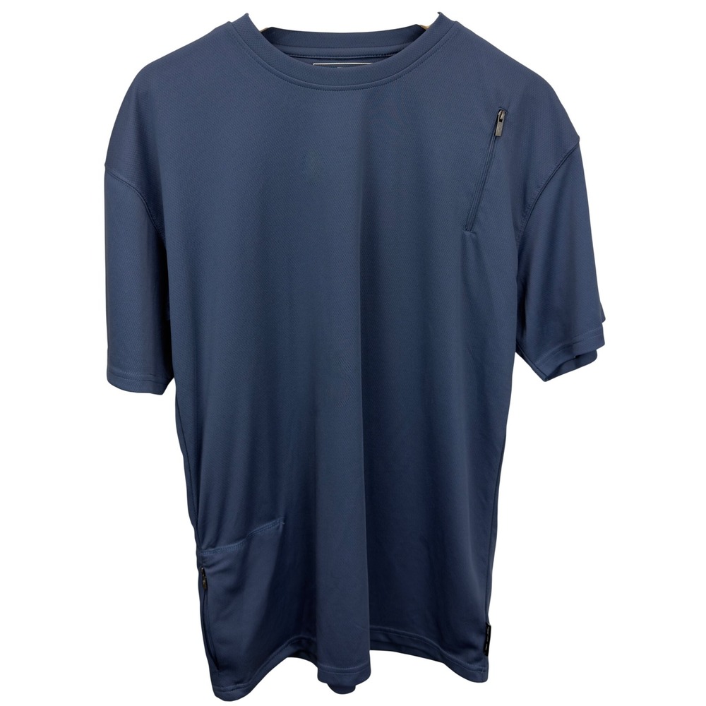 SCOTTeVEST Mens Performance T-Shirt Mens Size L Blue TEC Tech Travel Utility